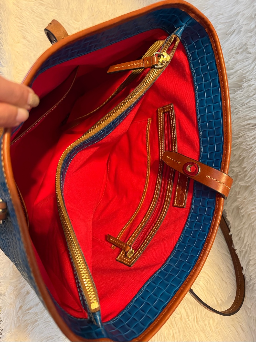 Dooney & Bourke Claremont Woven Dover Blue Tote - Picture 3 of 11